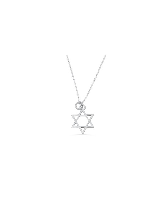 תליון כסף קומפקטי מגן דוד, שרשרת משפחתית מכסף סטרלינג